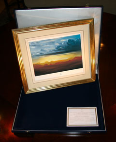 Mountain Sunset 2 - Limited Edition Signed Lithograph Collection of HRH Prince Khalid Al Faisal bin Abdul Aziz Al-Saud,